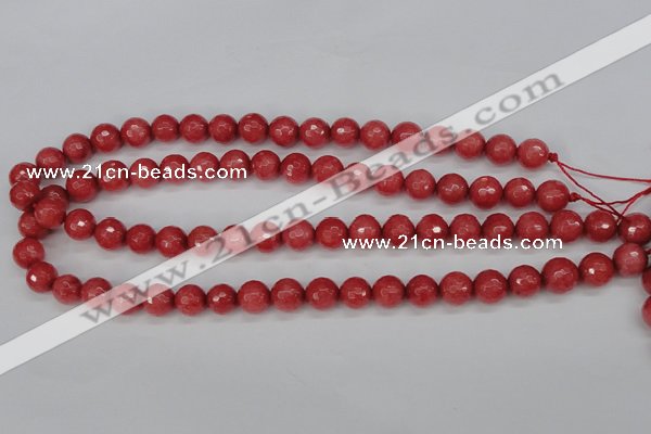 CCN1843 15 inches 10mm faceted round candy jade beads wholesale