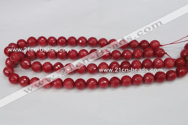 CCN1844 15 inches 12mm faceted round candy jade beads wholesale