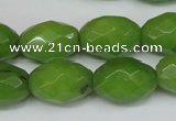 CCN185 15.5 inches 13*18mm faceted rice candy jade beads