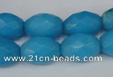 CCN187 15.5 inches 13*18mm faceted rice candy jade beads