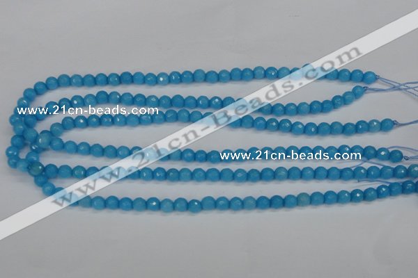 CCN1871 15 inches 6mm faceted round candy jade beads wholesale