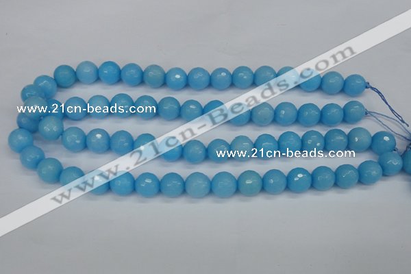 CCN1874 15 inches 12mm faceted round candy jade beads wholesale