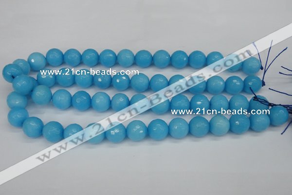 CCN1875 15 inches 14mm faceted round candy jade beads wholesale