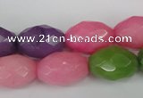 CCN188 15.5 inches 13*18mm faceted rice candy jade beads