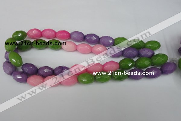 CCN188 15.5 inches 13*18mm faceted rice candy jade beads