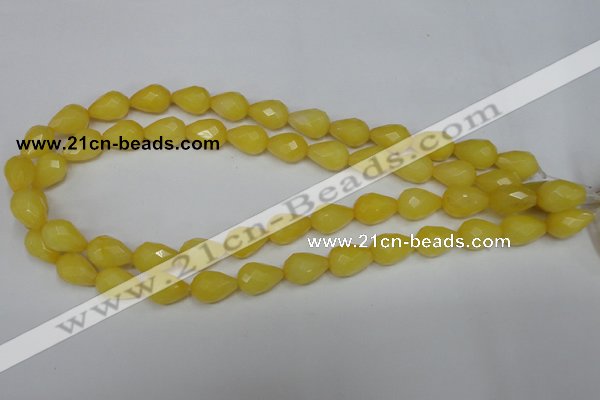 CCN190 15.5 inches 10*14mm faceted teardrop candy jade beads