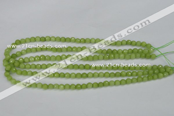 CCN1901 15 inches 6mm faceted round candy jade beads wholesale