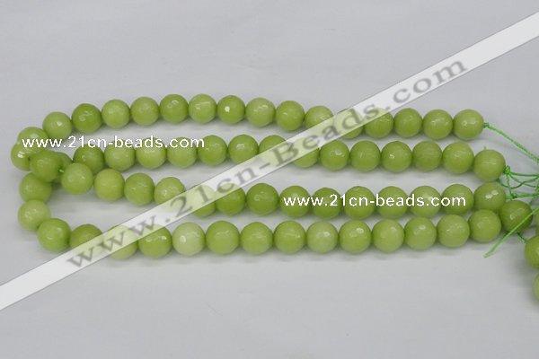 CCN1904 15 inches 12mm faceted round candy jade beads wholesale