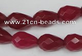 CCN191 15.5 inches 10*14mm faceted teardrop candy jade beads