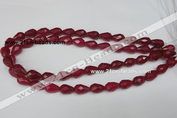 CCN191 15.5 inches 10*14mm faceted teardrop candy jade beads