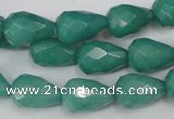 CCN193 15.5 inches 10*14mm faceted teardrop candy jade beads