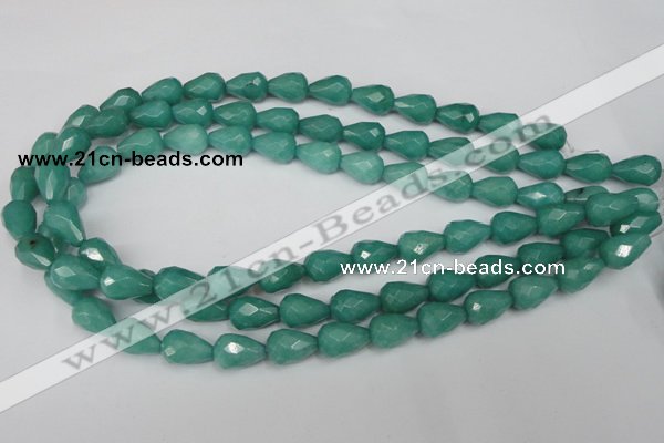 CCN193 15.5 inches 10*14mm faceted teardrop candy jade beads