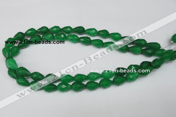 CCN194 15.5 inches 10*14mm faceted teardrop candy jade beads