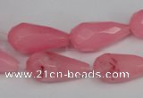 CCN196 15.5 inches 10*20mm faceted teardrop candy jade beads