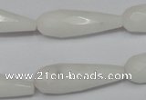 CCN197 15.5 inches 10*30mm faceted teardrop candy jade beads