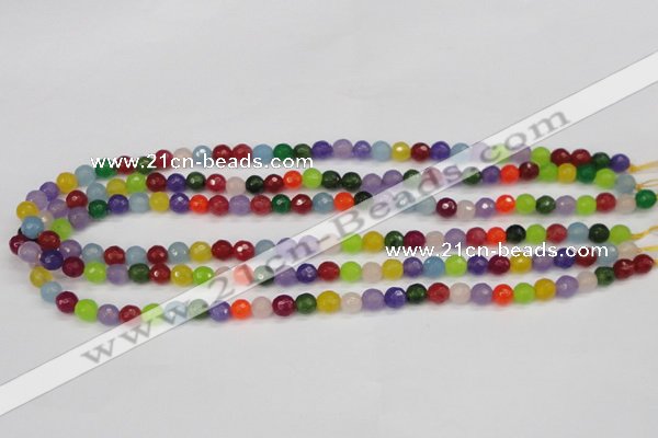 CCN1981 15 inches 6mm faceted round candy jade beads wholesale