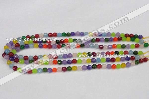 CCN1982 15 inches 8mm faceted round candy jade beads wholesale