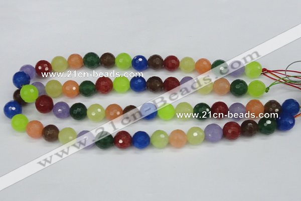 CCN1984 15 inches 12mm faceted round candy jade beads wholesale