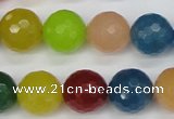 CCN1985 15 inches 14mm faceted round candy jade beads wholesale