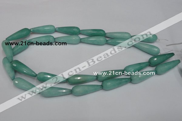 CCN199 15.5 inches 10*30mm faceted teardrop candy jade beads