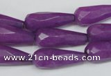 CCN200 15.5 inches 9*22mm faceted teardrop candy jade beads