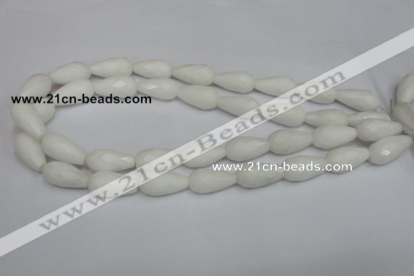 CCN201 15.5 inches 12*22mm faceted teardrop candy jade beads