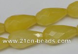 CCN202 15.5 inches 12*22mm faceted teardrop candy jade beads