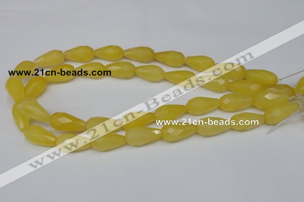 CCN202 15.5 inches 12*22mm faceted teardrop candy jade beads