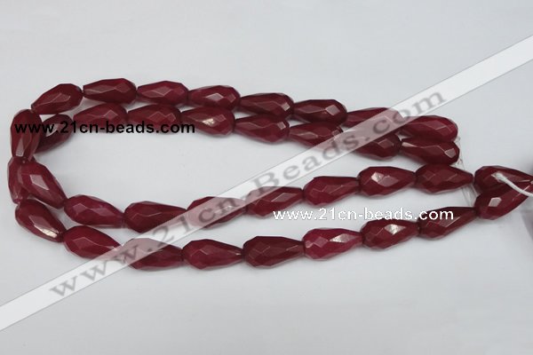 CCN203 15.5 inches 12*22mm faceted teardrop candy jade beads