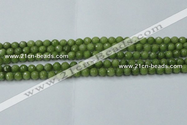 CCN2037 15 inches 6mm faceted round candy jade beads wholesale
