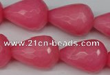 CCN208 15.5 inches 18*25mm faceted teardrop candy jade beads