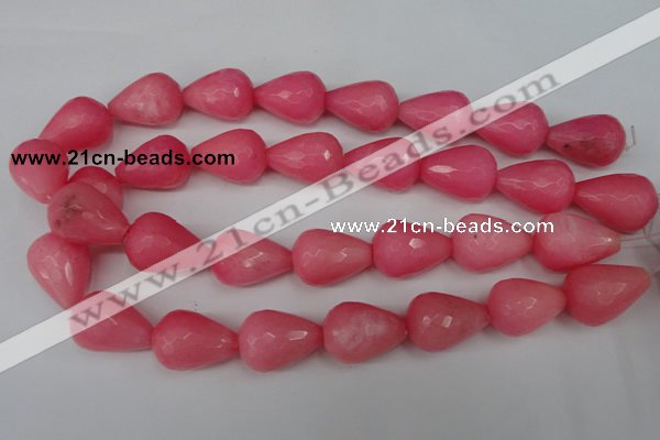 CCN208 15.5 inches 18*25mm faceted teardrop candy jade beads