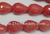 CCN2140 15.5 inches 12*16mm faceted teardrop candy jade beads