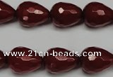 CCN2141 15.5 inches 12*16mm faceted teardrop candy jade beads