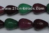 CCN2142 15.5 inches 12*16mm faceted teardrop candy jade beads