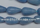 CCN2144 15.5 inches 10*20mm faceted teardrop candy jade beads