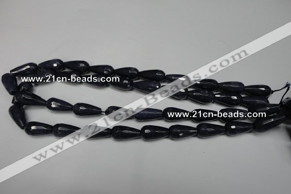 CCN2147 15.5 inches 10*20mm faceted teardrop candy jade beads