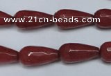 CCN2149 15.5 inches 10*20mm faceted teardrop candy jade beads