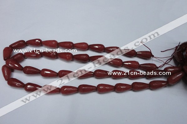 CCN2149 15.5 inches 10*20mm faceted teardrop candy jade beads