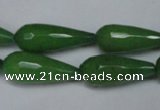 CCN2151 15.5 inches 10*25mm faceted teardrop candy jade beads