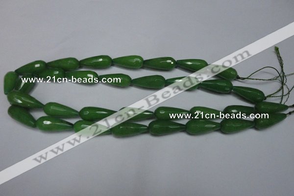 CCN2151 15.5 inches 10*25mm faceted teardrop candy jade beads