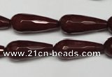 CCN2154 15.5 inches 10*25mm faceted teardrop candy jade beads