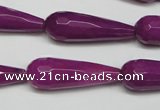 CCN2165 15.5 inches 10*30mm faceted teardrop candy jade beads