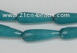 CCN2173 15.5 inches 8*25mm faceted teardrop candy jade beads