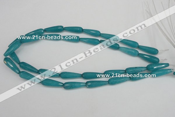 CCN2173 15.5 inches 8*25mm faceted teardrop candy jade beads