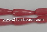 CCN2180 15.5 inches 8*25mm faceted teardrop candy jade beads