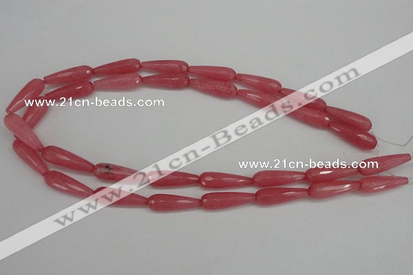 CCN2180 15.5 inches 8*25mm faceted teardrop candy jade beads