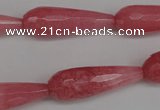 CCN2182 15.5 inches 10*30mm faceted teardrop candy jade beads