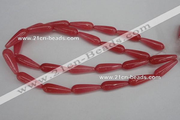 CCN2185 15.5 inches 10*30mm teardrop candy jade beads