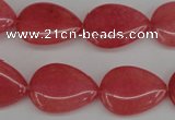 CCN2186 15.5 inches 15*20mm flat teardrop candy jade beads